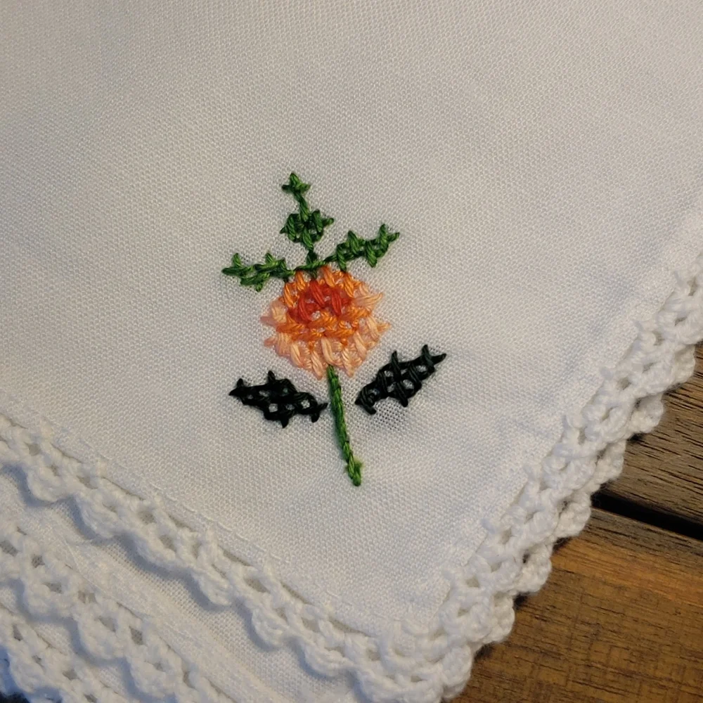 Embroidered Hand Stiched Cloth Napkins Set of 12